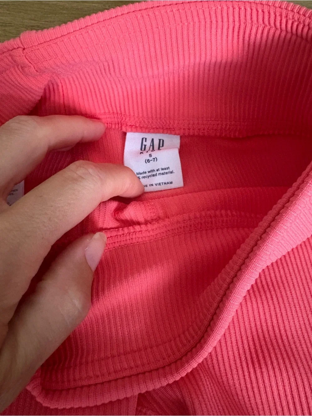 GAP Coral Pink Ribbed Bike Shorts + Navy Trim Shorts Set size 6/7
